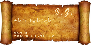 Vér Győző névjegykártya